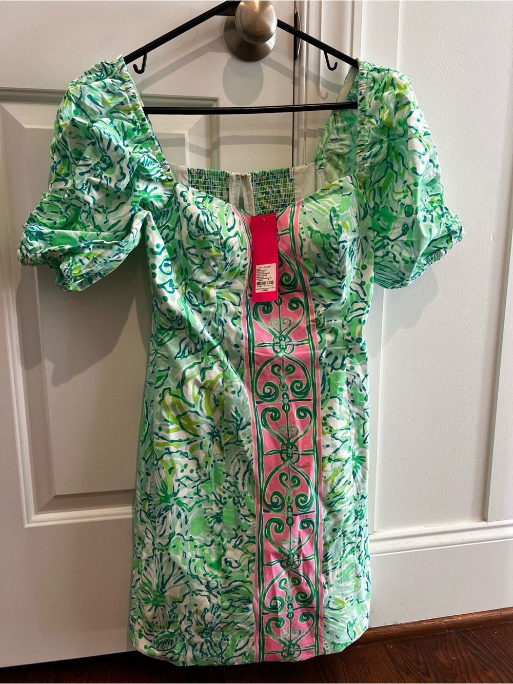Lilly Pulitzer Pink and Green Printed Stretch Mini Dress